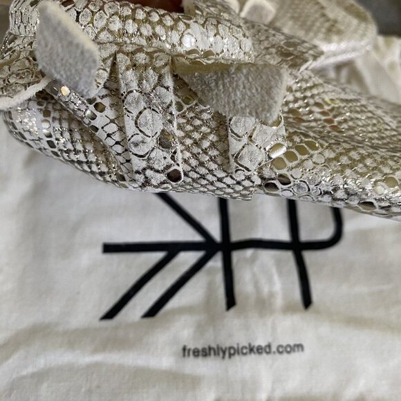 Freshly Picked Gold Metallic Snakeskin Print Moccs - Picture 4 of 6